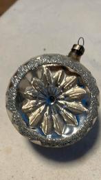 Vintage antieke kerstbal, deukbal glitter, Diversen, Kerst, Ophalen of Verzenden, Zo goed als nieuw