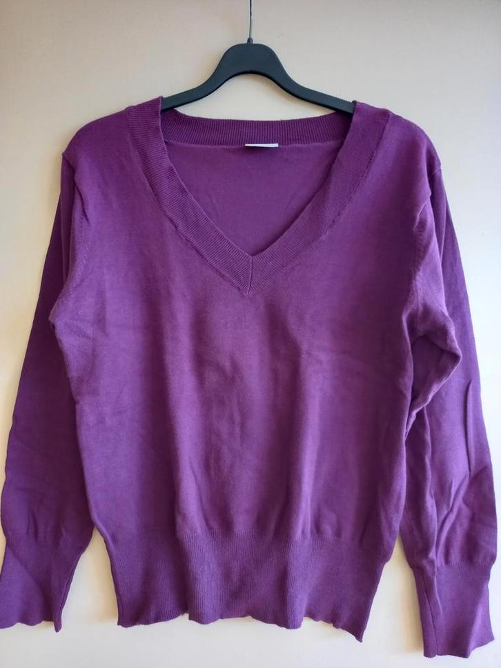 Cyclaam paarse trui maat XXL , 44-46, met lange mouwen, V-ha, Kleding | Dames, Grote Maten, Gedragen, Trui of Vest, Paars, Ophalen of Verzenden