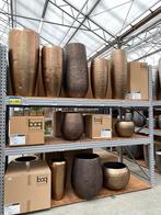 SALE opus vaas bloempot plantenpot brons goud bruin 75cm, 25 tot 40 cm, Overige materialen, Verzenden, Rond