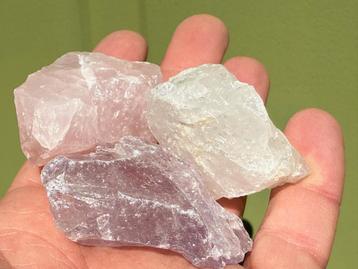 Gouden driehoek Amethist Bergkristal Rozenkwarts mineralen35 beschikbaar voor biedingen