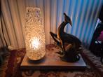 Heel mooi antiek art deco lampje met marmer en hert ree, Antiek en Kunst, Ophalen of Verzenden
