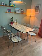 Vintage Formica eettafel set, Ophalen, Zo goed als nieuw, Rechthoekig, 50 tot 100 cm