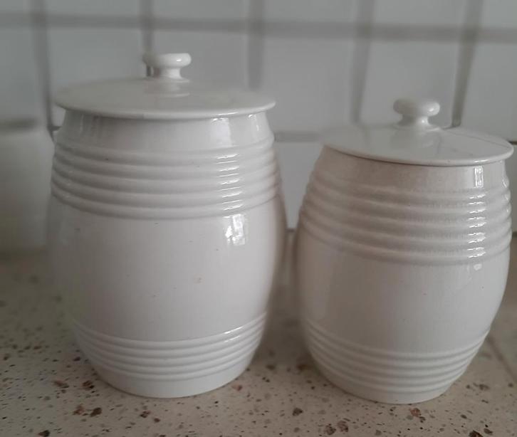 2 Banden Voorraad potten Societe Ceramique Maastricht, Antiek en Kunst, Antiek | Keramiek en Aardewerk, Ophalen of Verzenden