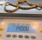 Prachtige 14 karaats gouden massieve koningsketting 65 cm, Sieraden, Tassen en Uiterlijk, Kettingen, Ophalen of Verzenden, Zo goed als nieuw