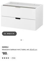 Nordli modulaire ladekast met 2 lades 80 x 45 cm, Huis en Inrichting, Ophalen, 50 tot 100 cm, Zo goed als nieuw, 3 of 4 laden