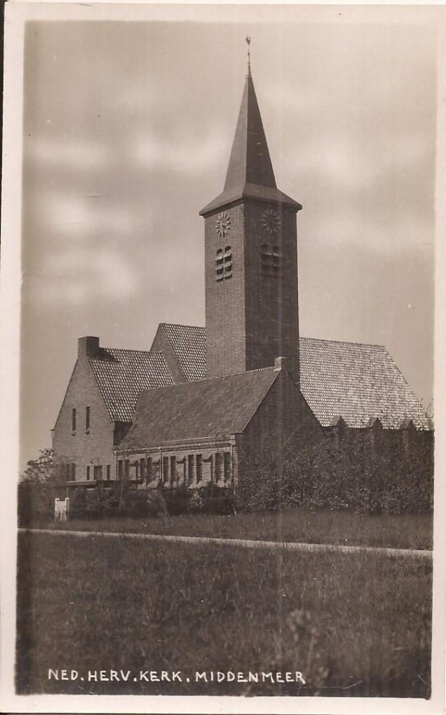 Middenmeer Ned. Herv. Kerk fotokaart ca. 1950, Verzamelen, Ansichtkaarten | Nederland, Ophalen of Verzenden, 1940 tot 1960, Ongelopen