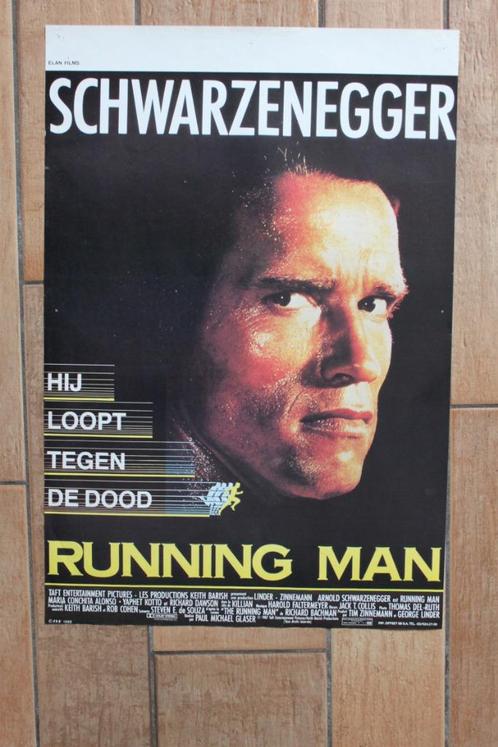 filmaffiche Arnold Schwarzenegger Running Man filmposter, Verzamelen, Posters, Zo goed als nieuw, Film en Tv, A1 t/m A3, Rechthoekig Staand