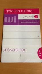 Getal en ruimte vwo A-B 2 wiskunde antwoorden, Boeken, Schoolboeken, Ophalen of Verzenden, Zo goed als nieuw, VWO