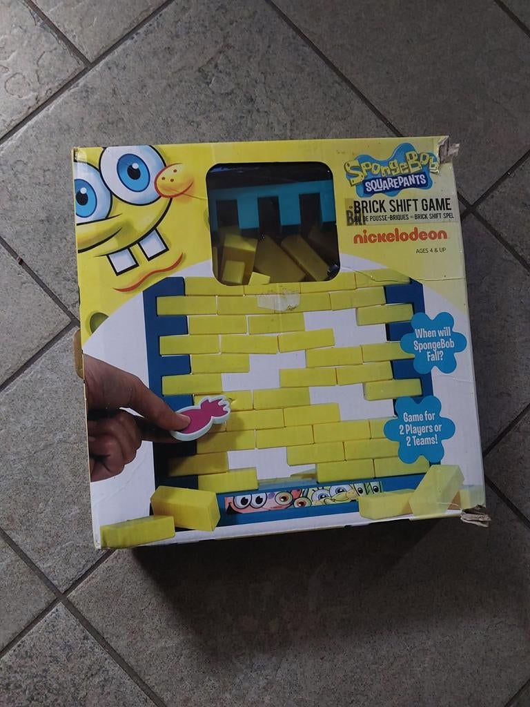 Spongebob Brick Shift Spel, Hobby en Vrije tijd, Gezelschapsspellen | Bordspellen, Een of twee spelers, Ophalen, Gebruikt, Nickelodeon