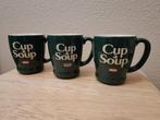 Drie vintage mokken Cup a soup, één van Unox+ twee van Royco, Verzenden, Aardewerk, Overige stijlen, Kop(pen) en/of Schotel(s)