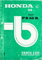 Honda PS50 K parts list (1297z) bromfiets, Ophalen of Verzenden, Zo goed als nieuw