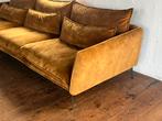 Prachtige velvet bank, okergeel fluweel 4 zits, Huis en Inrichting, Ophalen, 250 tot 300 cm, Zo goed als nieuw, Nvt
