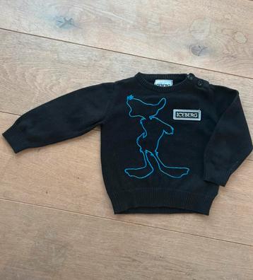 ICEBERG fijn gebreid truitje zwart met Donald Duck mt 80 beschikbaar voor biedingen