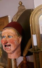 Antiek lifesize Papier-mache buikspreekpoppen kop ca 1925, Antiek en Kunst, Ophalen
