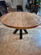 Ronde Eettafel Mangohout - 130 cm, Huis en Inrichting, Ophalen, Rond, Zo goed als nieuw, Modern