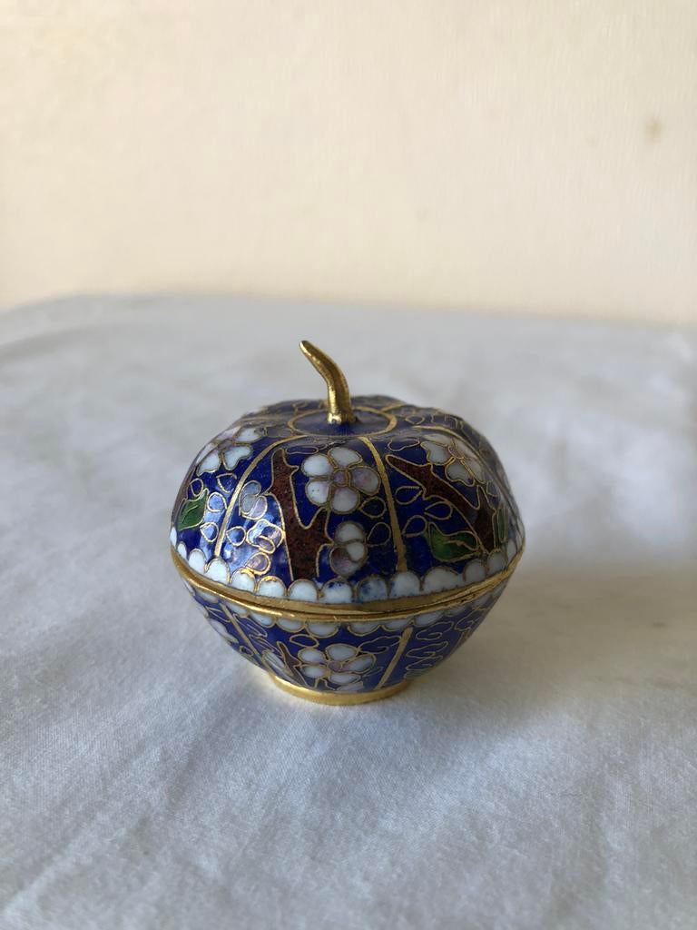 Cloisonne doosje - pompoen, Ophalen of Verzenden