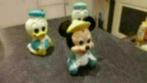 3 oude Poppetjes Donald en Mickey, Donald Duck, Beeldje of Figuurtje, Verzenden