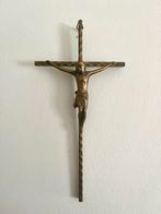 Antiek jezus kruis kruisbeeld crucifix van brons, Antiek en Kunst, Ophalen of Verzenden