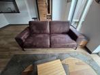Bruine leren/suede bank zgan, Huis en Inrichting, Banken | Bankstellen, Ophalen, 150 tot 200 cm, Tweepersoons, 75 tot 100 cm