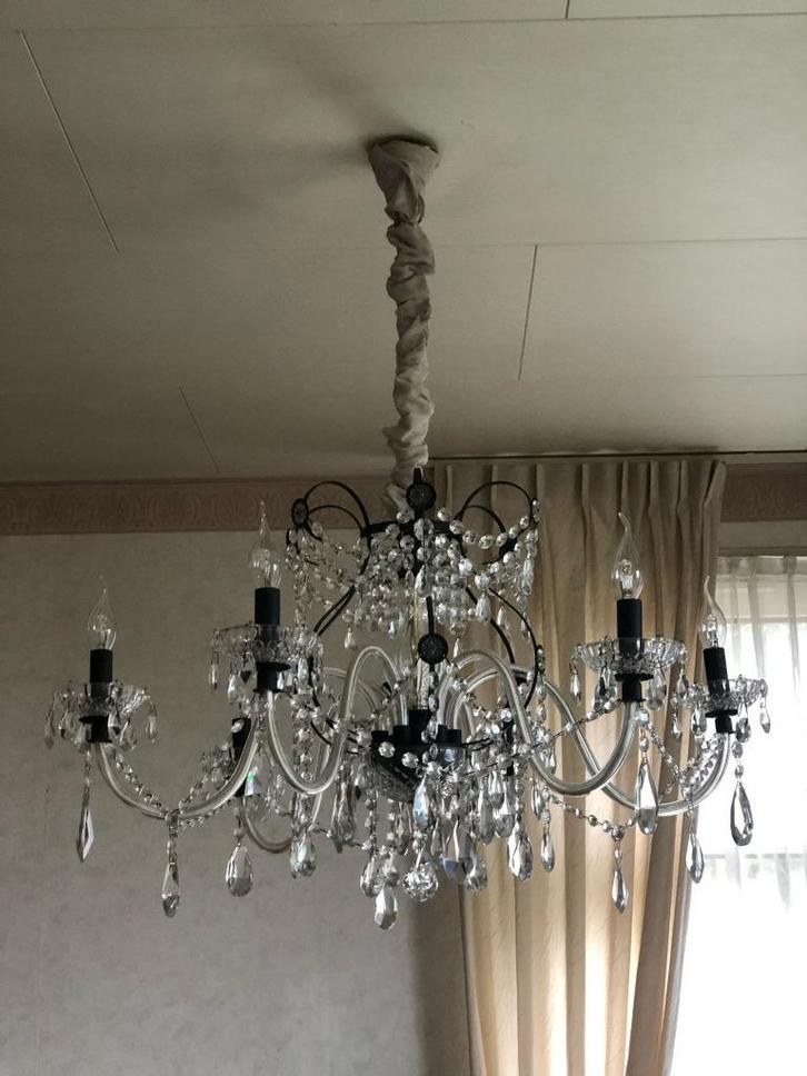 kristallen kroonluchter, Huis en Inrichting, Lampen | Kroonluchters, Zo goed als nieuw, Ophalen