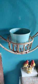 Rotan plantenhanger voor binnen met retro bloempot, Ophalen, Overige soorten, Minder dan 100 cm