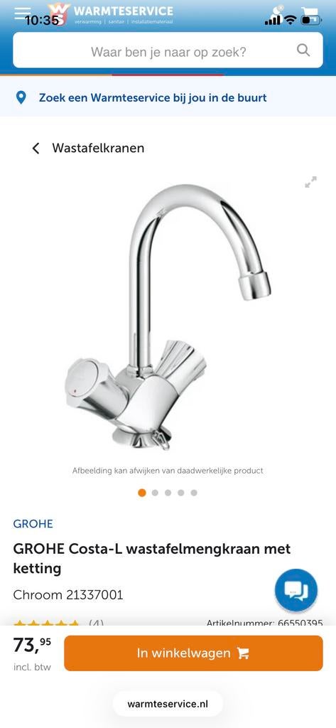 Grohe Costa-L Wastafelmengkraan, Ophalen of Verzenden, Zo goed als nieuw, Chroom, Kraan