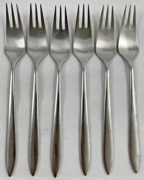 Gero Zilduro 750 Festi dessertvorken vorken 6 stuks 18cm set, Huis en Inrichting, Keuken | Bestek, Zo goed als nieuw, Rvs of Chroom