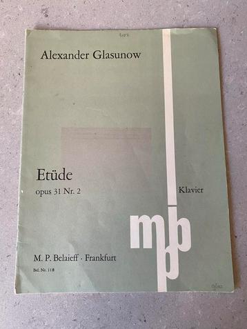 Glasunow Etüde Opus 31 Nr. 2 - Piano Bladmuziek beschikbaar voor biedingen