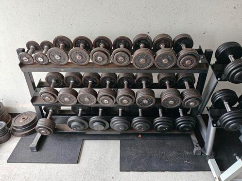 4kg t/m 30kg dumbell set met rek, Sport en Fitness, Fitnessmaterialen, Gebruikt, Dumbbell, Armen, Borst, Rug, Ophalen