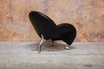 ZGANieuw! zwarte leren Leolux Papageno design fauteuil, Leolux, Leolux, Design, 75 tot 100 cm