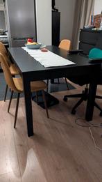 Zwarte uitschuifbare eettafel Ikea Bjursta, Ophalen, Gebruikt, Rechthoekig