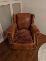 Heerlijke zittende schapenleren fauteuil (ivm ruimtegebrek), Huis en Inrichting, Fauteuils, Ophalen, Gebruikt, 75 tot 100 cm, Leer