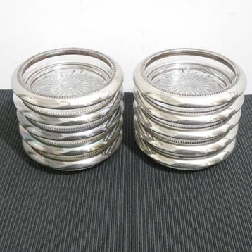 12 onderzetters met silverplated rand Italie [483] beschikbaar voor biedingen