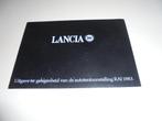brochure Lancia modellenprogramma  1983, Verzenden, Zo goed als nieuw, Overige merken