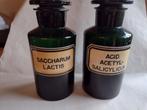 oude groene glazen apothekers pot stopfles met etiket - labe, Ophalen