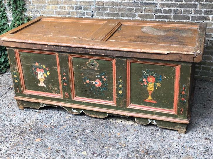 Bruidkist beschilderd, gedateerd 1842, Antiek en Kunst, Antiek | Overige Antiek, Ophalen