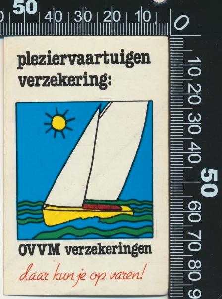 Sticker: OVVM Verzekeringen - Pleziervaartuig verzekering, Verzamelen, Stickers, Zo goed als nieuw, Bedrijf of Vereniging, Verzenden