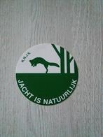 sticker K.N.J.V.  JACHT IS NATUURLIJK, Verzamelen, Stickers, Ophalen of Verzenden, Zo goed als nieuw, Dier en Natuur