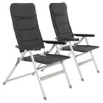 💖️️ 2 LUXE ZWARTE CAMPINGSTOELEN TUINSTOELEN, Verzenden, Nieuw, Campingstoel