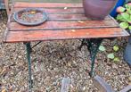 Tuintafel met gietijzer poten, Tuin en Terras, Tuintafels, Ophalen, Gebruikt, Rechthoekig, Metaal