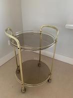 Jaren 70 serveerwagen met rookglas etageres, Huis en Inrichting, Ophalen, Gebruikt