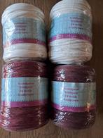 4 Bollen Textielgaren - Wit & Rood, Ophalen of Verzenden, Nieuw, Breien of Haken, Wol of Garen