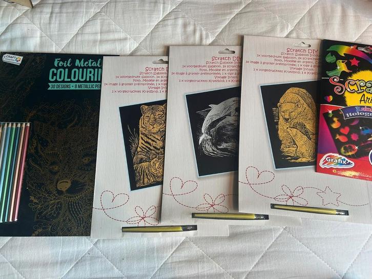 Scratch Art Set - Creatief Knutselpakket Nieuw, Hobby en Vrije tijd, Knutselen, Nieuw, Materiaal, Ophalen of Verzenden