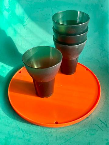 Vintage IKEA space age kunststof bekers set van 4 groen beschikbaar voor biedingen