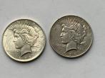 2 zilveren Peace dollars 1922 en 1926, Postzegels en Munten, Munten | Amerika, Ophalen of Verzenden, Noord-Amerika