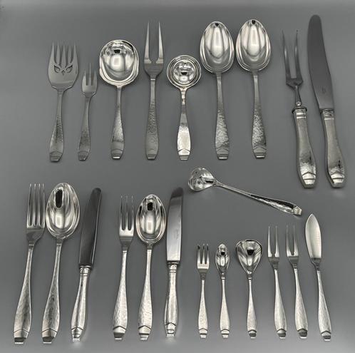 68-delig Art Deco zilveren bestek, model 3824, H. Hooijkaas, Antiek en Kunst, Antiek | Goud en Zilver, Zilver, Ophalen of Verzenden