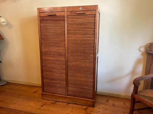 Rolluikkast Archiefkast Muziekkast art deco 1930 Frans, Antiek en Kunst, Antiek | Woonaccessoires, Ophalen