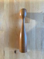 Vintage Deense teakhouten tulp kandelaar 22,5 cm hoog Zgan!, Bruin, Ophalen of Verzenden, Zo goed als nieuw, Hout