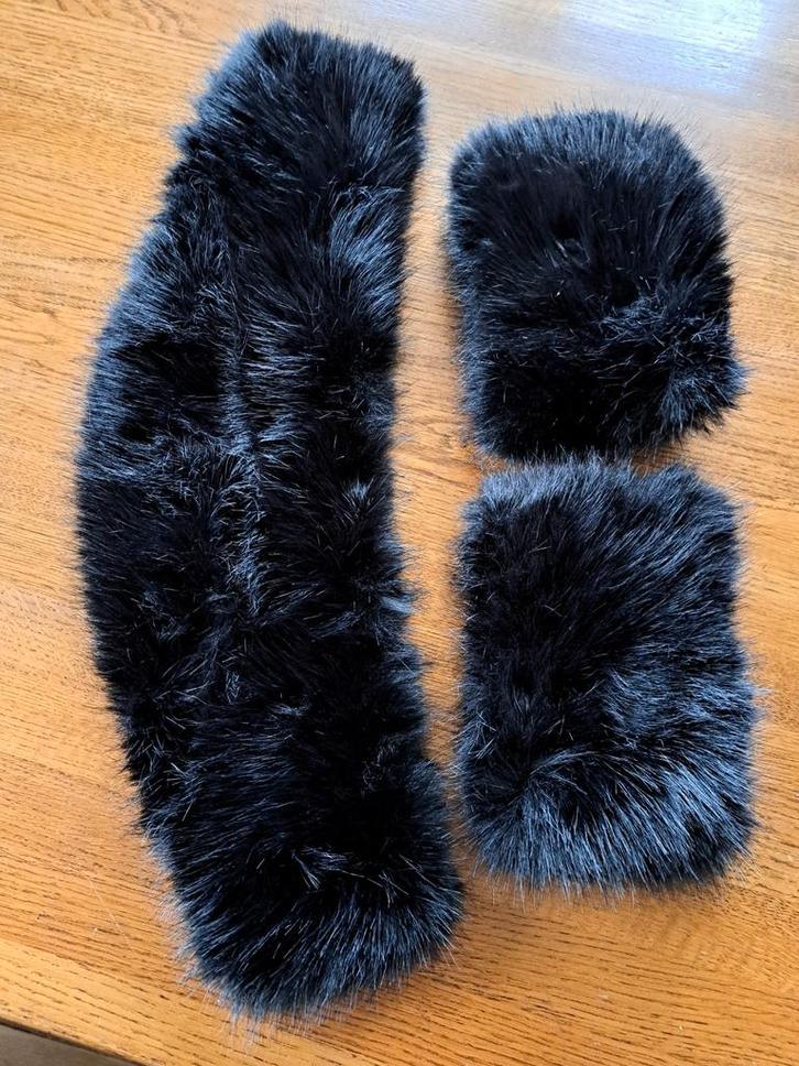 Zwarte losse bontkraag, Kleding | Dames, Mutsen, Sjaals en Handschoenen, Nieuw, Sjaal, Maat 42/44 (L), Ophalen of Verzenden