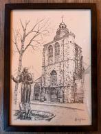 ‘St. Martinuskerk Maastricht’ Pentekening prent Schiffeleers, Ophalen of Verzenden